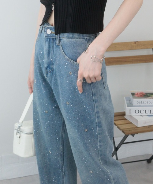 「pumpkin port」 デニムパンツ L ブルー レディース_画像9