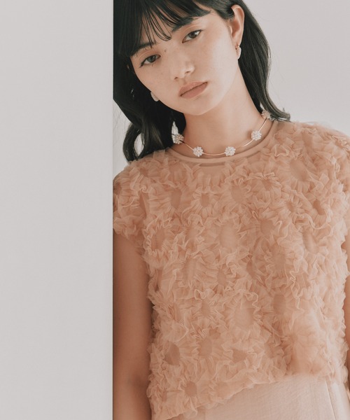 kaene 結婚式　二次会　パーティードレス kaene（カエン） パーティードレス ドレス フラッフィーフラワーコンビ