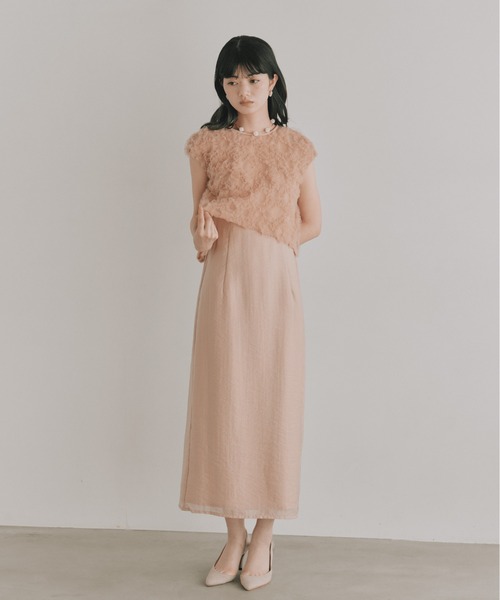 kaene 結婚式　二次会　パーティードレス kaene（カエン） パーティードレス ドレス フラッフィーフラワーコンビ