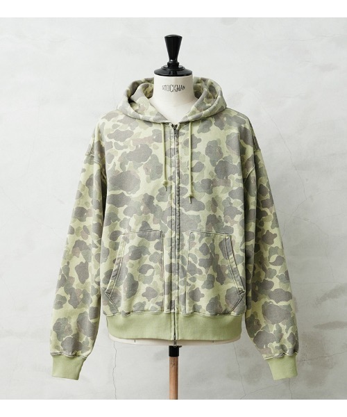 パーカー SCREEN STARS×WAIPER 2523-440WP ジップアップ フーディ VINTAGE CAMO メンズ レディース