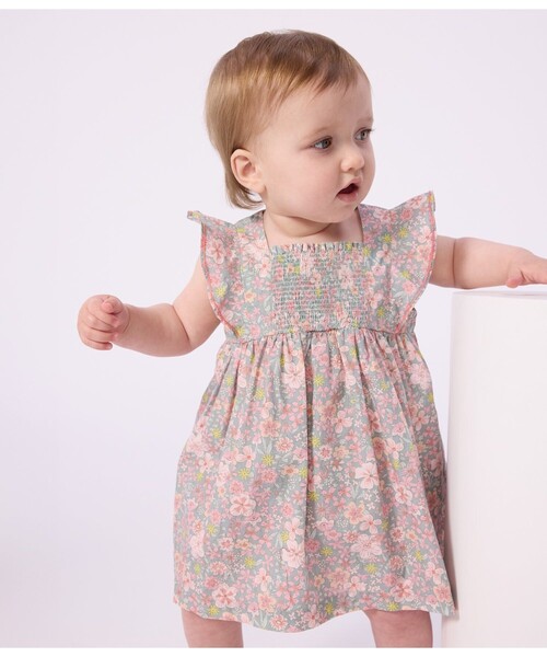 PETIT BATEAU（プチバトー） ワンピース フラワープリントワンピース