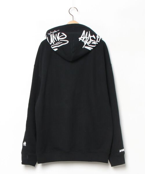 Aape ブラック ジップアップパーカー L AAPE BY A BATHING APE（エーエイプバイアベイシングエイプ） ジップ