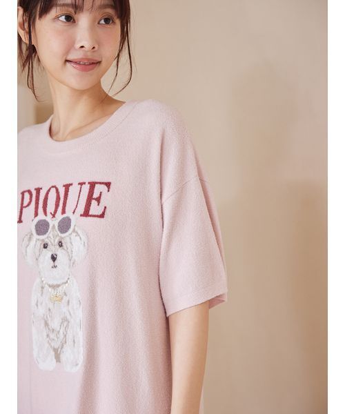 パジャマ ルームウェア ファッションCATS＆DOGSジャガードミニワンピース レディースの画像