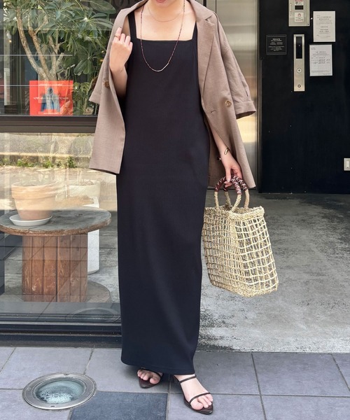 ワンピース 全骨格細見え/撥水加工/リピーター続出/リブキャミワンピース/WEB限定カラー・サイズ展開/新色追加の画像