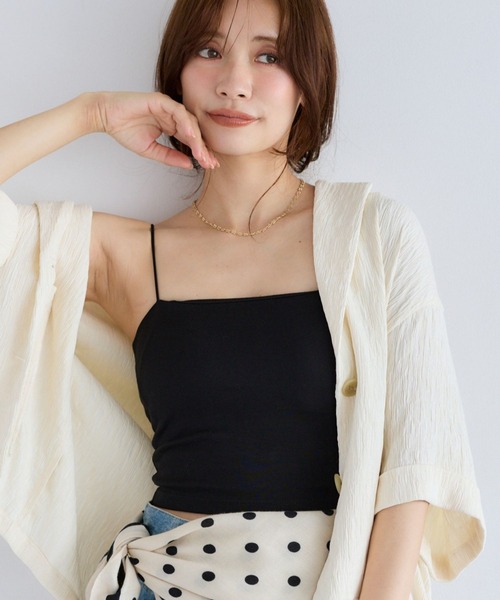 カップ付き キャミソール カップインナーショートキャミ　878214 | mysty woman