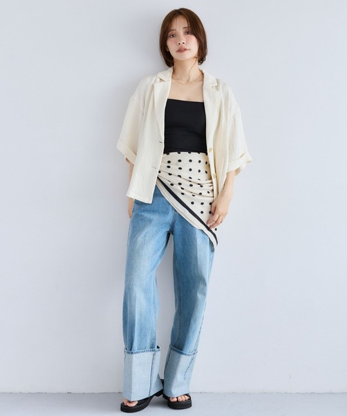 カップ付き キャミソール カップインナーショートキャミ　878214 | mysty woman | 05