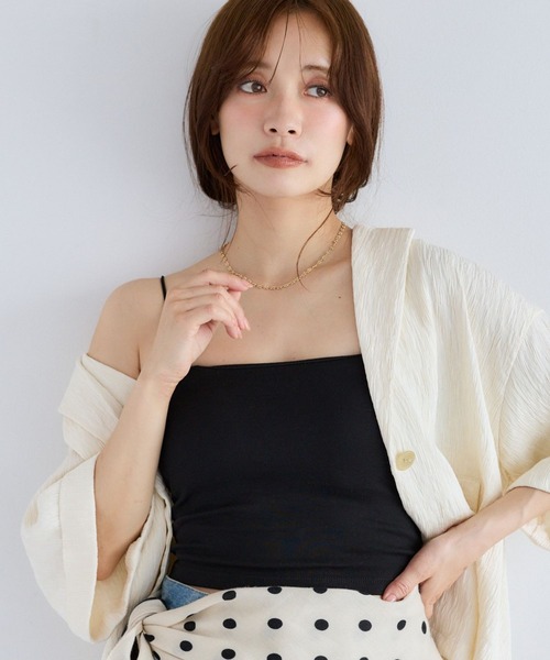カップ付き キャミソール カップインナーショートキャミ　878214 | mysty woman | 08