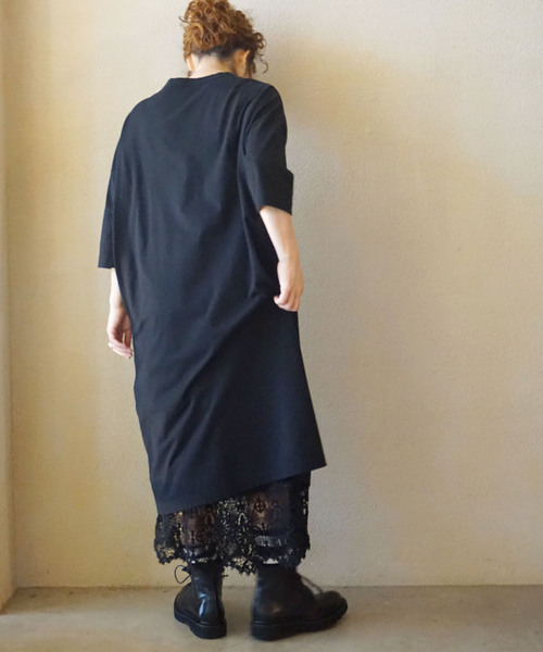「JOURNAL STANDARD LUXE」 半袖ワンピース MEDIUM ブラック レディース_画像3