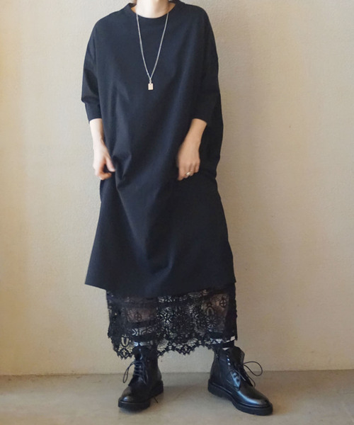 「JOURNAL STANDARD LUXE」 半袖ワンピース MEDIUM ブラック レディース_画像4
