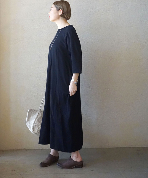 「JOURNAL STANDARD LUXE」 半袖ワンピース MEDIUM ブラック レディース_画像5