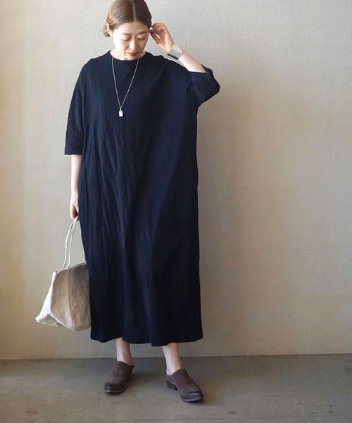 「JOURNAL STANDARD LUXE」 半袖ワンピース MEDIUM ブラック レディース_画像6