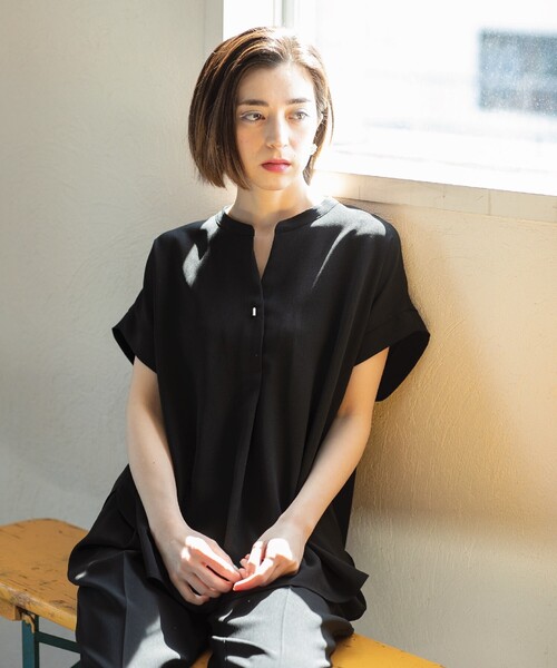 「OPAQUE.CLIP」 半袖ブラウス 42 ベージュ レディース_画像3