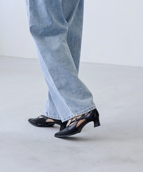 「menue」 ヒールサンダル 24.0cm ブラック レディース_画像8