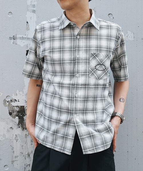 AFB（エーエフビー） シャツ 半袖 SS CHECK SHIRTS メンズ : ZOZOTOWN