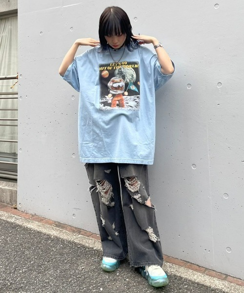 「Candy Stripper」 7分袖ワンピース 2 ブラック レディース_画像4