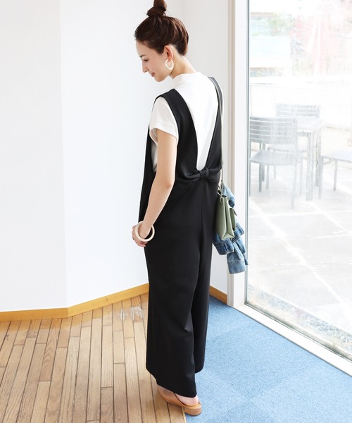 サロペット オーバーオール きれいめポンチバックリボンサロペット Vネックワンピース オールインワン Zozotown Paypayモール店 通販 Paypayモール