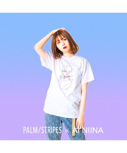Revo. tシャツ 半袖 藍にいな × PALM/STRIPES 「 融合し得ない僕たちは