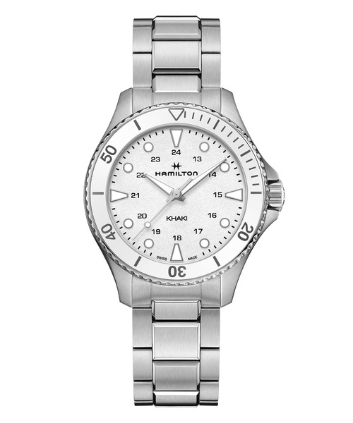 腕時計 HAMILTON 「ハミルトン」 腕時計 Khaki Scuba （カーキ スキューバ）  クオーツ 37MM ホワイト×シルバー メンズ レの画像