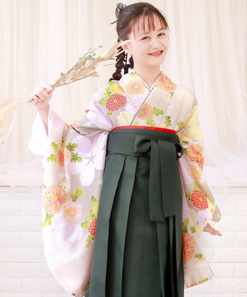 KYOETSU（京越） 着物 ガールズ 簡易袴 5点セット ( 二尺袖 + 帯 + 袴
