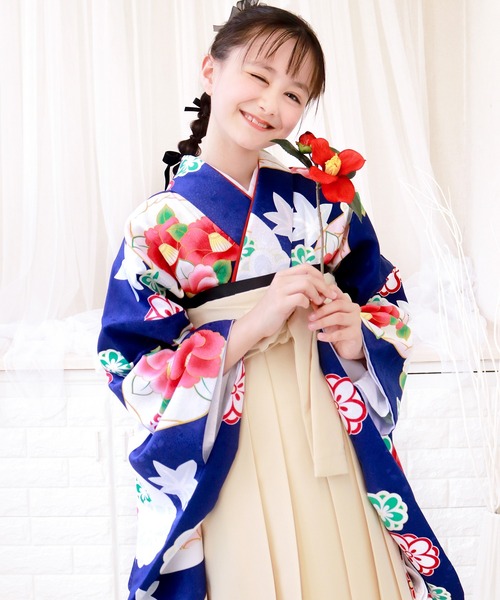 KYOETSU（京越） 着物 ガールズ 簡易袴 5点セット ( 二尺袖 + 帯 + 袴