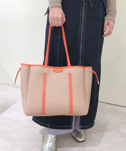 Samantha Thavasa トートバッグ キャンバスデザイン 合皮トート