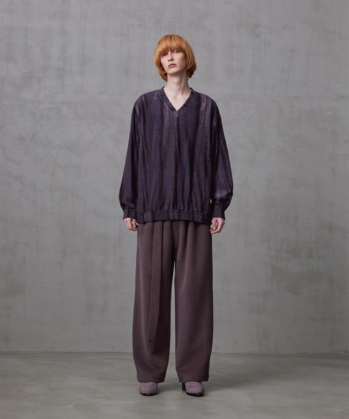 SHAREEF（シャリーフ） tシャツ BRUSHING LINE JQ V-NECK L/S メンズ