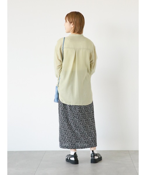 ブラウス シャツ ソモウライク シアー バンドカラー シャツ レディース hunch ブラウス シャツ 「WEB限定/別注」バンドカラー シアー