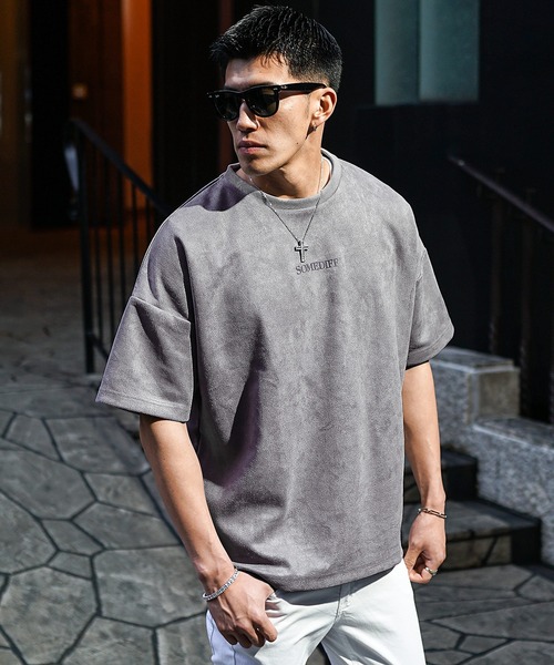 SOMEDIFF（サムディフ） tシャツ スウェード半袖Tシャツ メンズ