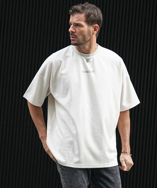 SOMEDIFF（サムディフ） tシャツ スウェード半袖Tシャツ メンズ