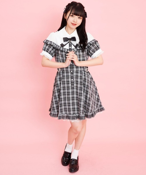 Secret Honey ワンピース サイドハートバックルフリルヨーク