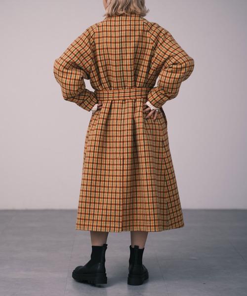 コート チェスターコート 【RAXA/ラシャ】ベルテッドステンコート ポリエステル RAXA/ラシャ 表地 裏地 100%