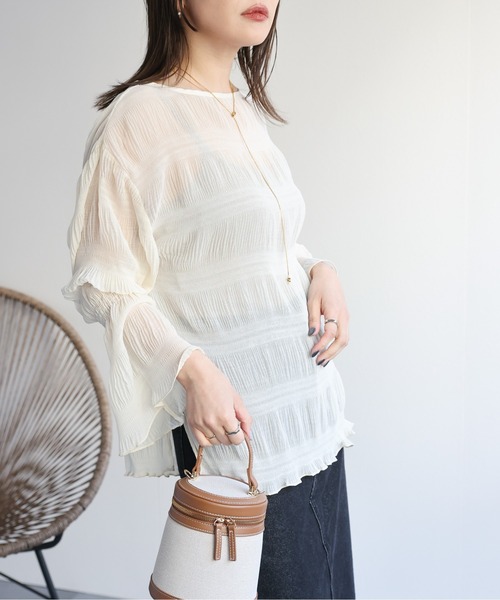 ブラウス シャツ シアーシャーリングシャツ レディース Ada. ブラウス シャツ 「オンオフ問わず通年で大活躍」シアー