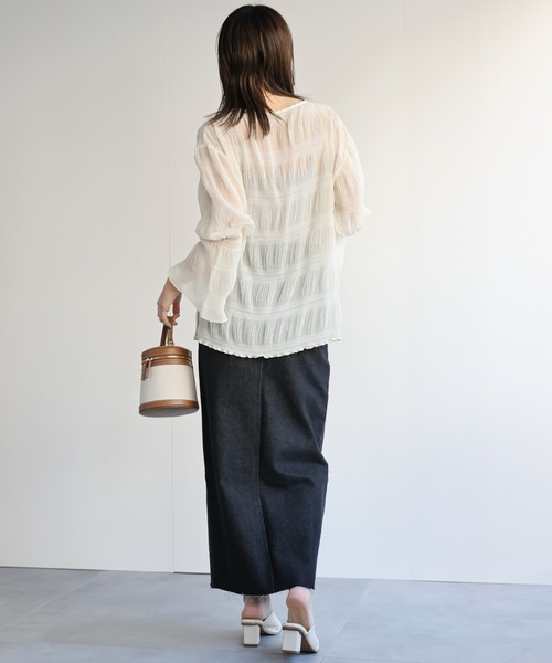 ブラウス シャツ シアーシャーリングシャツ レディース Ada. ブラウス シャツ 「オンオフ問わず通年で大活躍」シアー
