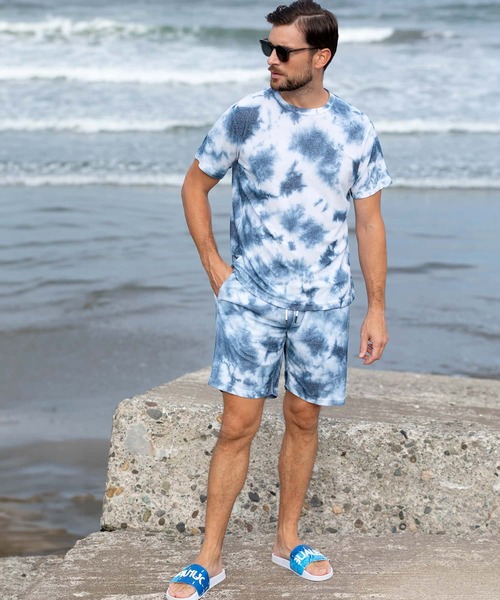 国内発送【1PIU1UGUALE RELAX】タイダイ柄 半袖Tシャツ リゾート 国内発送【1PIU1UGUALE RELAX】タイダイ柄 半袖Tシャツ リゾート