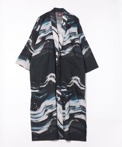 カヤ カーディガン 「カヤ」白波メンズUV長羽織 メンズ レディース