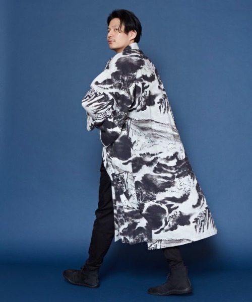 カヤ カーディガン 「カヤ」白波メンズUV長羽織 メンズ レディース