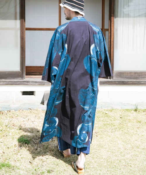 カヤ カーディガン 「カヤ」白波メンズUV長羽織 メンズ レディース