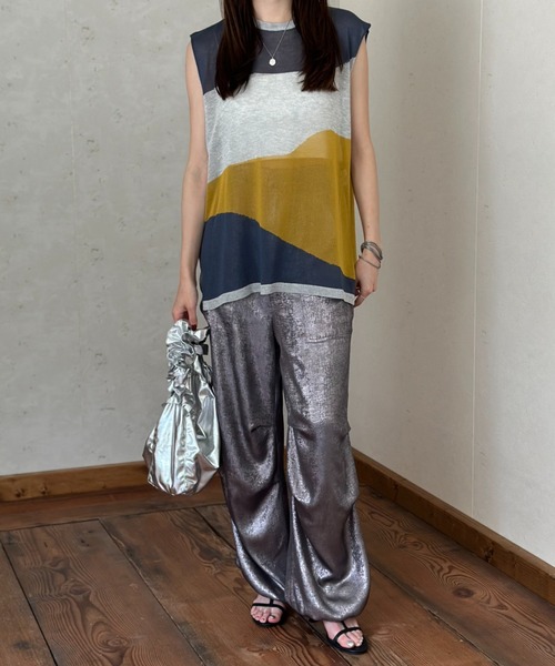 Per sist ence パンツ メタリックシャイニータックジョガー