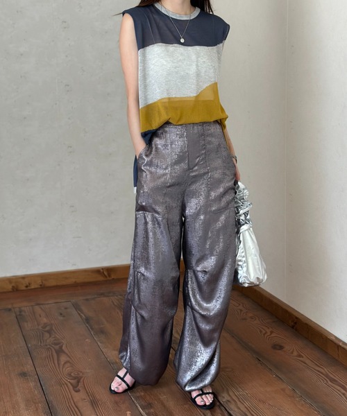 Per sist ence パンツ メタリックシャイニータックジョガー