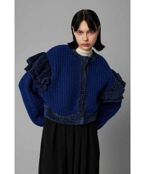 カーディガン Frill shoulder cardigan　　フリルショルダーカーディガン レディース