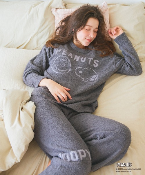 PEANUTS パジャマ ルームウェア 「PEANUTS/ピーナッツ」SNOOPYもこもこ