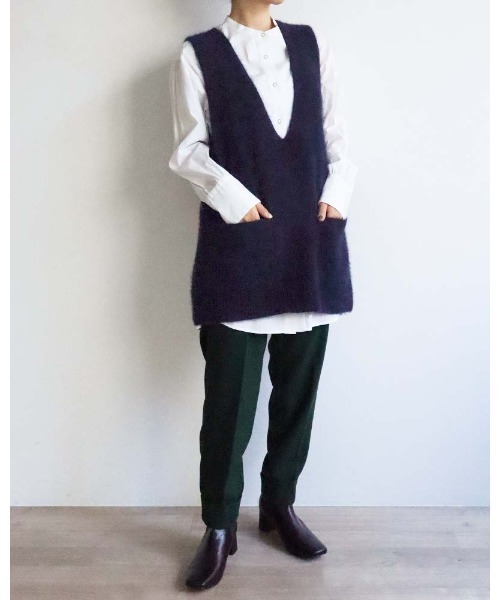 ベスト ジレ ベビーFOX混Vネックベスト レディース ベスト ジレ ベビーFOX混Vネックベスト レディース : ZOZOTOWN