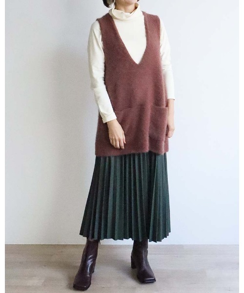 ベスト ジレ ベビーFOX混Vネックベスト レディース ベスト ジレ ベビーFOX混Vネックベスト レディース : ZOZOTOWN