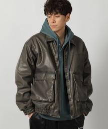 ブルゾン アウター ウォッシュドPUレザーブルゾン / 161799 メンズ｜ZOZOTOWN Yahoo!店
