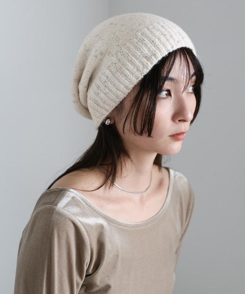 正規品　 ニット帽　ビーニー　黒　ラメ　帽子　CCマーク もこもこCCロゴ【CHANEL】ニット帽 (CHANEL/ニットキャップ・ビーニー