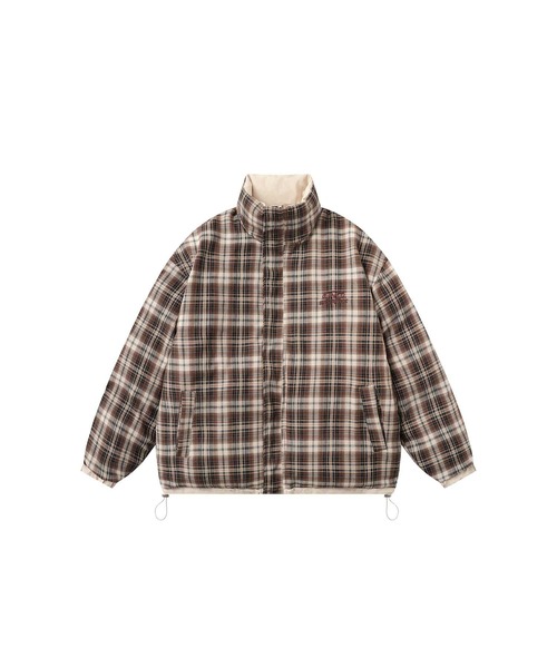 ブルゾン アウター HOOK -select- リバーシブルチェック柄中綿