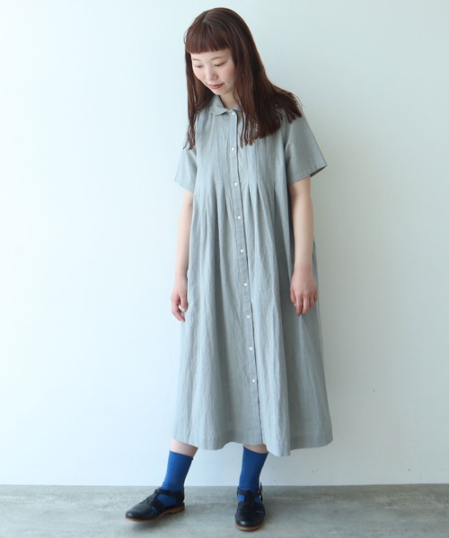 【2回着美品】bulle de savon☆麻混チューリッププリントワンピース AMBIDEX Store ○〇 60sローン lace ワンピース(F クロ): bulle
