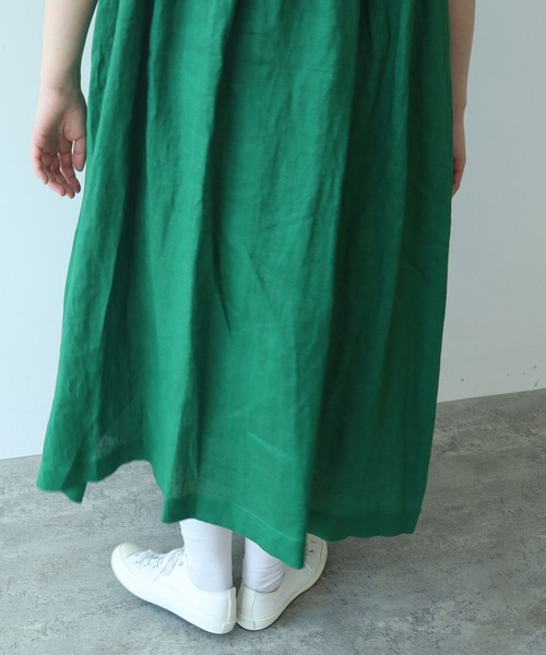 bulle de savon ワンピース 60sフレンチリネン 丸衿ワンピース