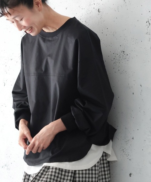 ブラウス シャツ Tシャツ以上ブラウス未満な、長袖プルオーバー レディース