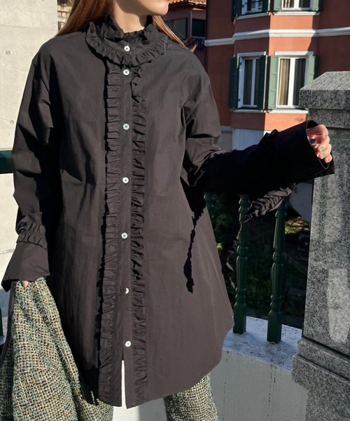 INGEBORG ブラウス シャツ 「INGEBORG×VIVIANO」フリルロング